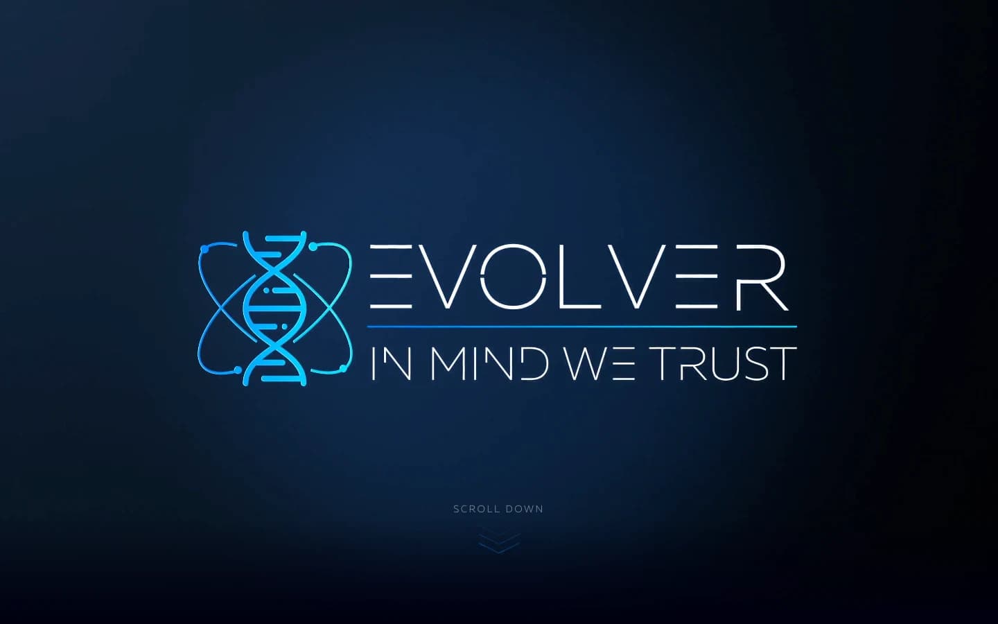 Интро-экран сайта EVOLVER